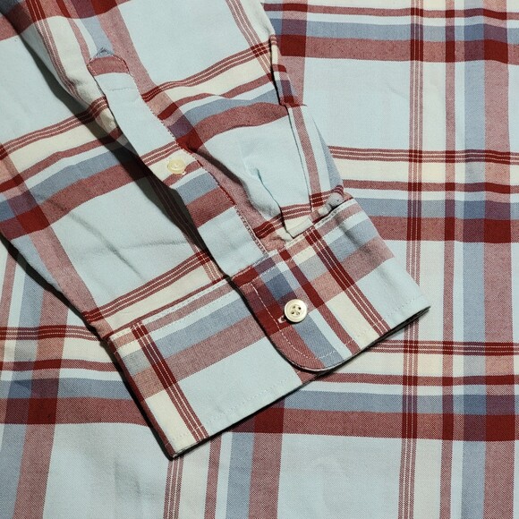 The Foundry Long Sleeve Full Button Red & Grey Plaid - Size 5XL - Picture 3 of 6